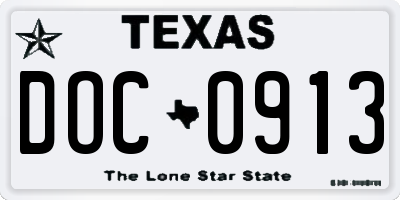 TX license plate DOC0913