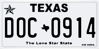 TX license plate DOC0914