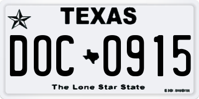 TX license plate DOC0915