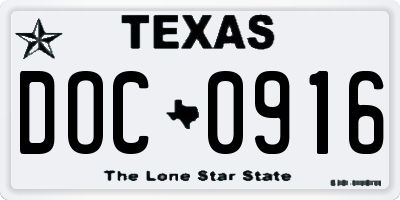 TX license plate DOC0916