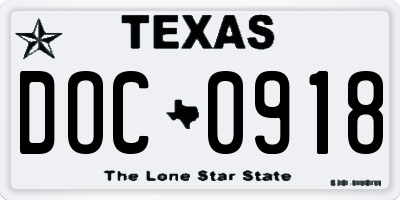 TX license plate DOC0918