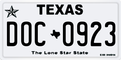 TX license plate DOC0923