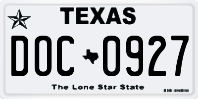 TX license plate DOC0927