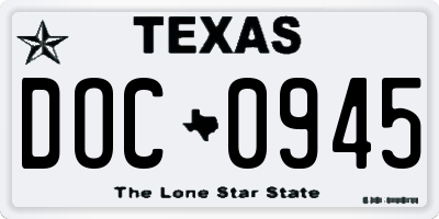 TX license plate DOC0945