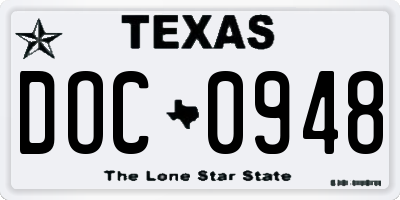 TX license plate DOC0948