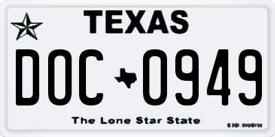 TX license plate DOC0949