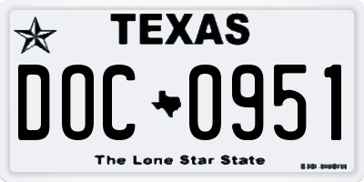 TX license plate DOC0951