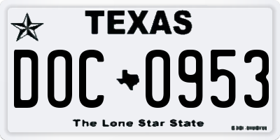 TX license plate DOC0953