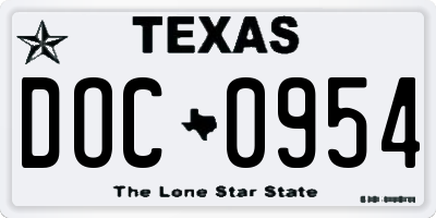 TX license plate DOC0954
