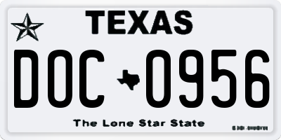 TX license plate DOC0956