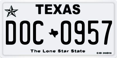 TX license plate DOC0957