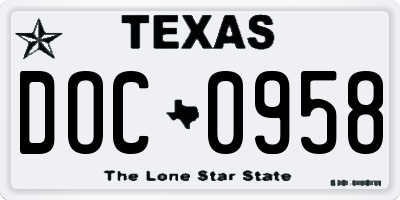 TX license plate DOC0958