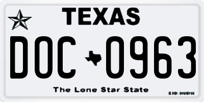 TX license plate DOC0963