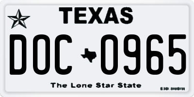 TX license plate DOC0965