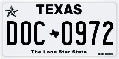 TX license plate DOC0972
