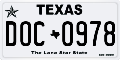 TX license plate DOC0978