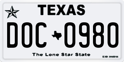 TX license plate DOC0980