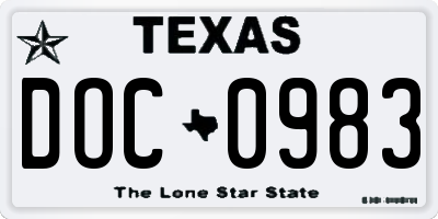 TX license plate DOC0983