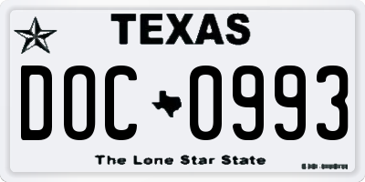 TX license plate DOC0993