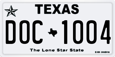 TX license plate DOC1004