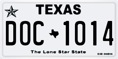 TX license plate DOC1014