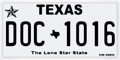 TX license plate DOC1016