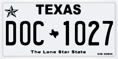 TX license plate DOC1027