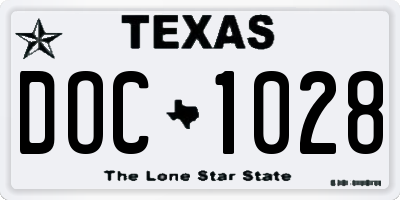 TX license plate DOC1028