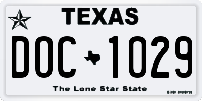 TX license plate DOC1029