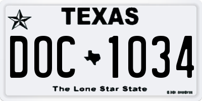 TX license plate DOC1034