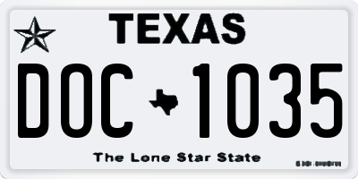 TX license plate DOC1035