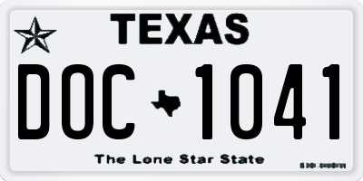 TX license plate DOC1041
