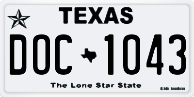TX license plate DOC1043