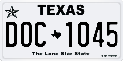 TX license plate DOC1045