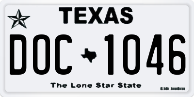 TX license plate DOC1046