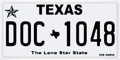 TX license plate DOC1048