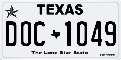 TX license plate DOC1049
