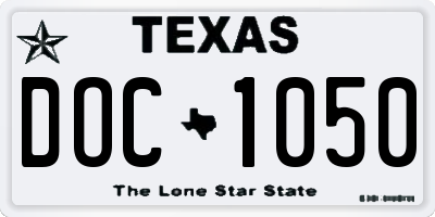 TX license plate DOC1050