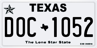 TX license plate DOC1052