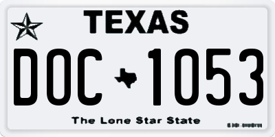 TX license plate DOC1053