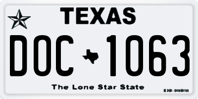 TX license plate DOC1063