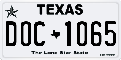 TX license plate DOC1065