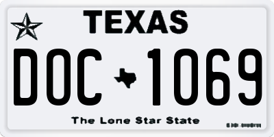 TX license plate DOC1069