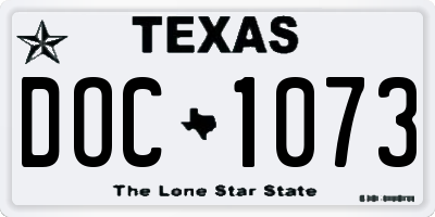 TX license plate DOC1073