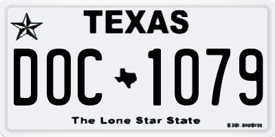 TX license plate DOC1079