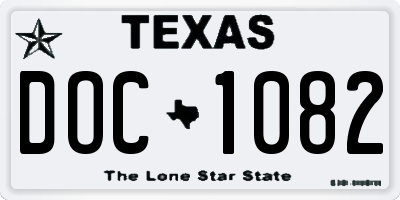 TX license plate DOC1082