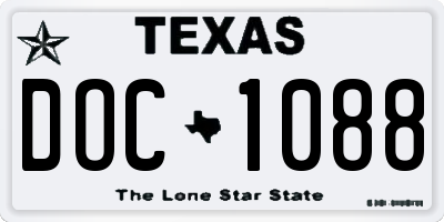 TX license plate DOC1088
