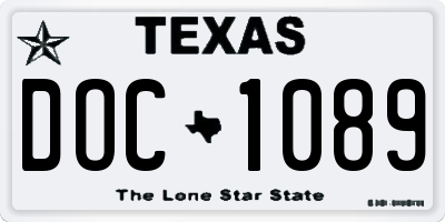 TX license plate DOC1089