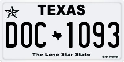 TX license plate DOC1093
