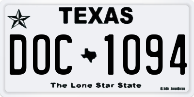 TX license plate DOC1094